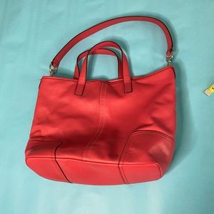 Coach leather purse, coral color.